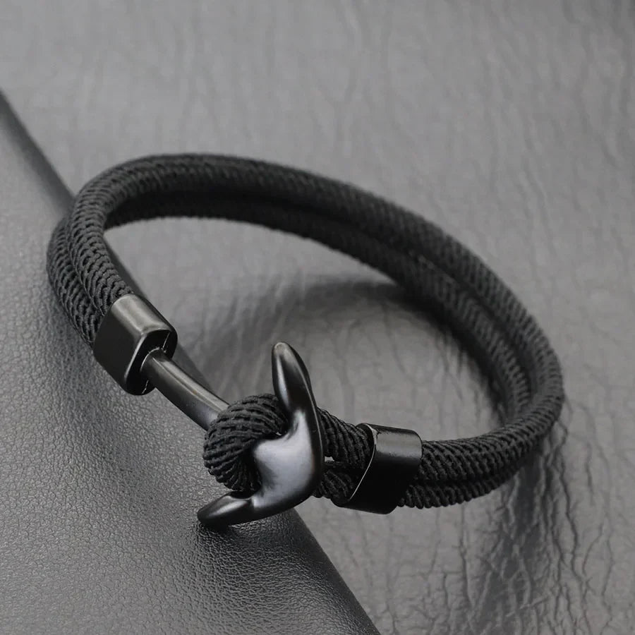 Armbånd med svart anker svart
