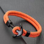 Armbånd med svart anker oransje