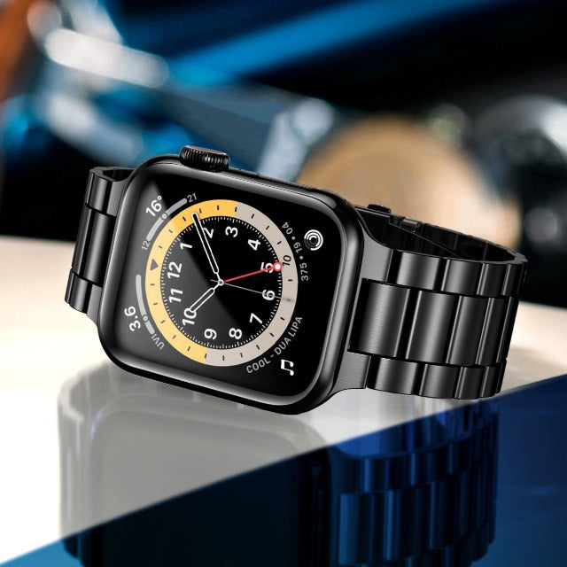 Apple Watch-armbånd i rustfrit stål sort