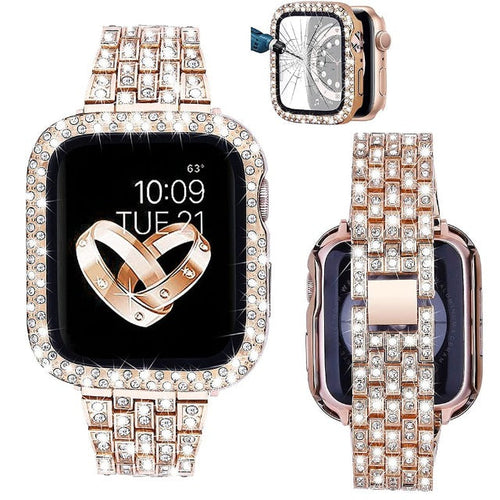 Apple Watch-armbånd med diamantæske i guld