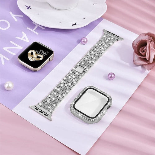 Apple Watch-armbånd med diamantæske i sølv