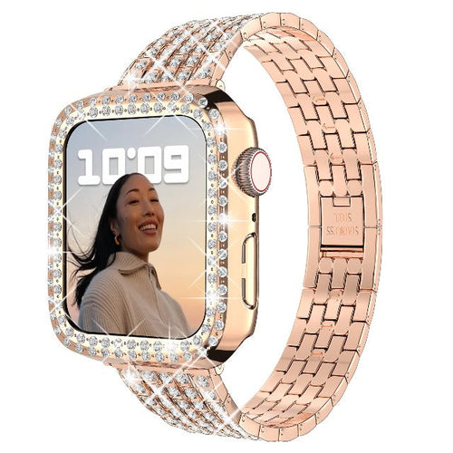 Apple Watch diamantarmbånd til kvinder i rosa guld