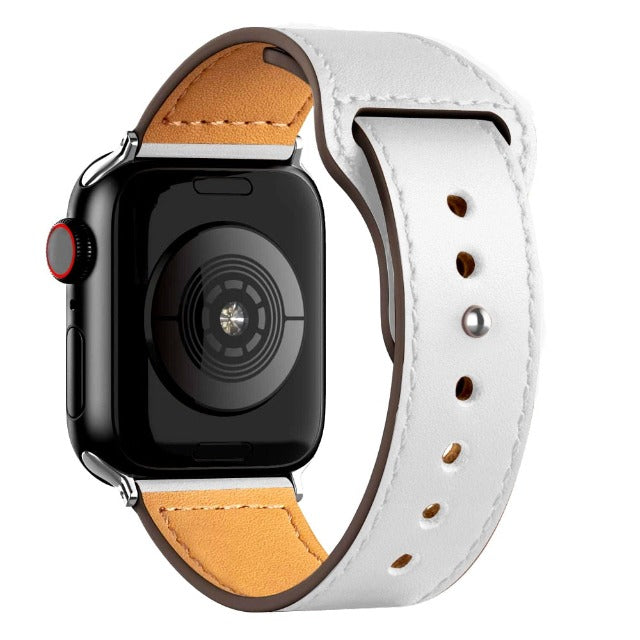 Apple Watch-lærrem i hvit