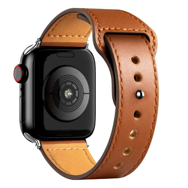 Apple Watch-lærrem i brun
