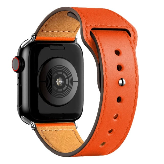 Apple Watch-lærrem i oransje