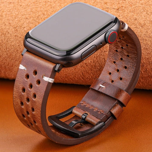 Řemínek Apple Watch z pravé kůže hnědý a černý