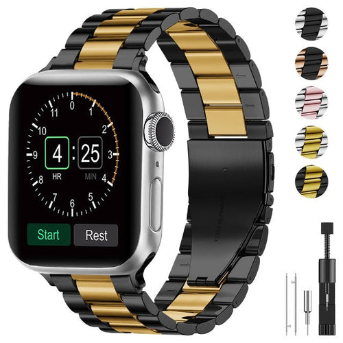 Náramek Apple Watch z černého a zlatého kovu