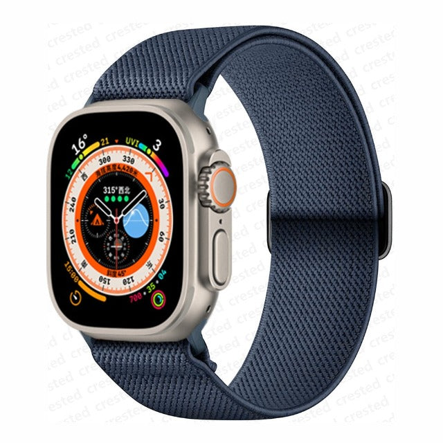 Apple Watch-Rem i vevd nylon marineblå