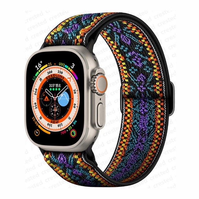 Apple Watch-Rem i vevd nylon lilla