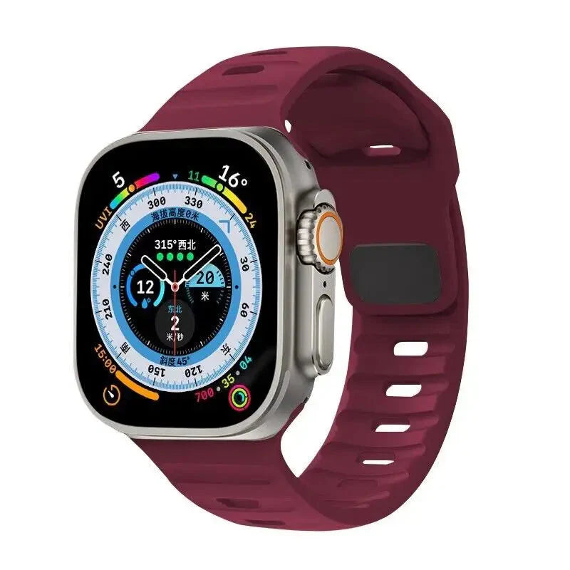 Apple Watch-armbånd i kirurgisk silikon bordeaux