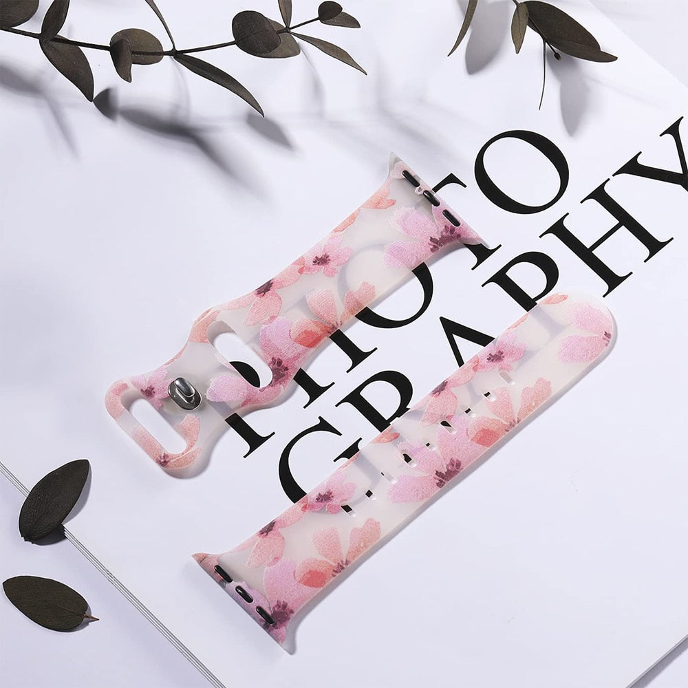Apple Watch armbånd til kvinder med blomsterprint