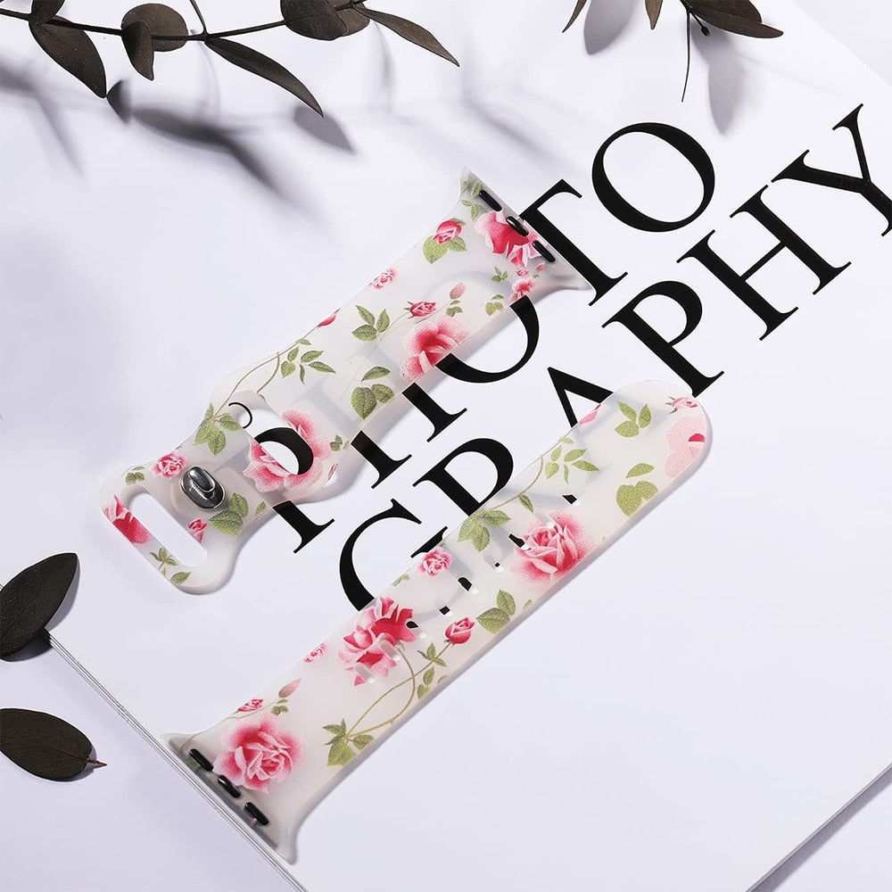 Apple Watch armbånd til kvinder med blomsterprint