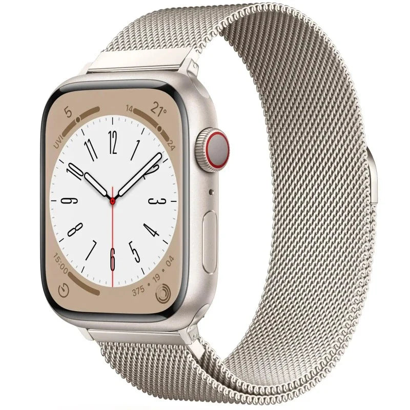 Magnetisk Apple Watch Rem i Beige Stål
