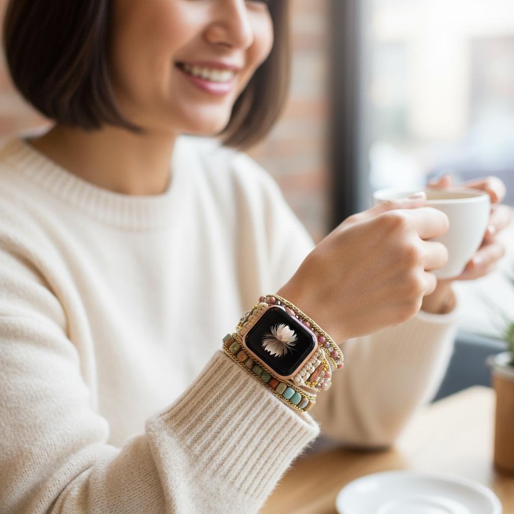 Apple Watch-armbånd med naturlig sten 