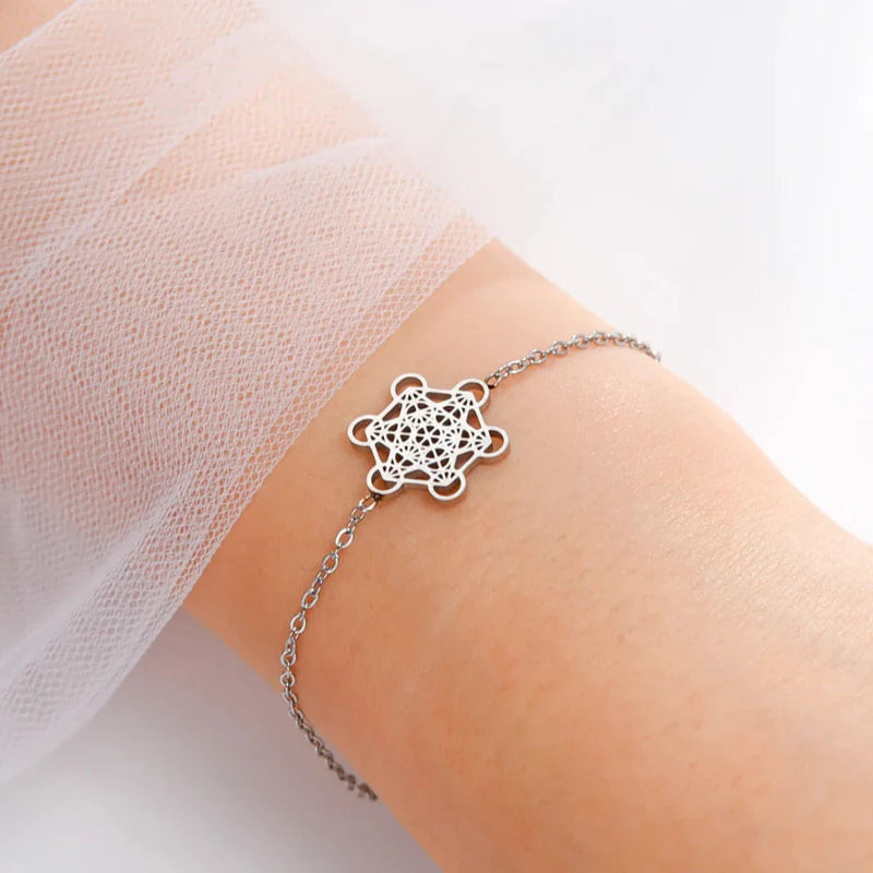 Bracelet Femme Cube de Métatron argent