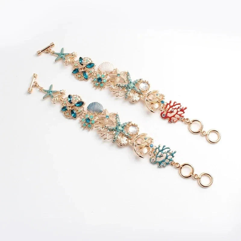 Bracelet avec Coquillages de Couleur rouge