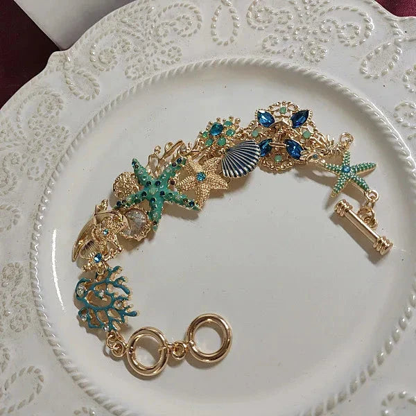 Bracelet avec Coquillages de Couleur bleu