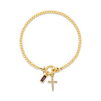 Armband med kors och månadssten