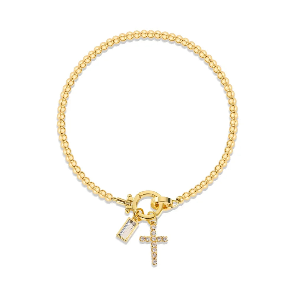 Armband med kors och månadssten
