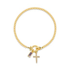 Armband med kors och månadssten