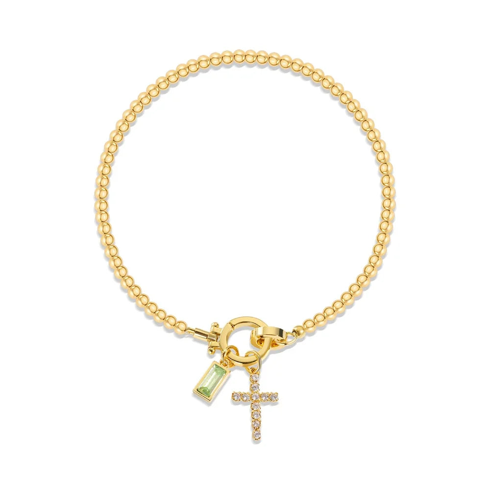 Armband med kors och månadssten