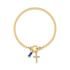 Armband med kors och månadssten