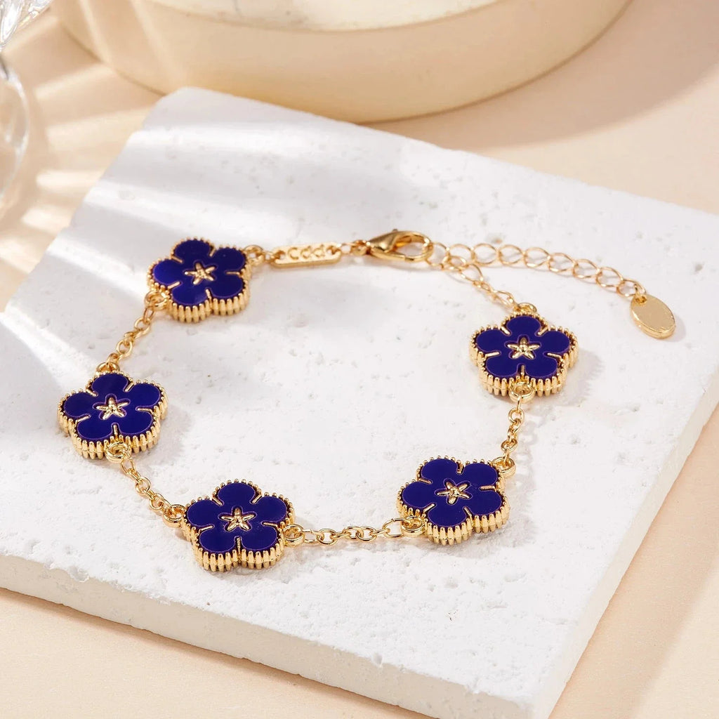 Bracelet avec Fleurs pour Femme bleu