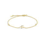 Bracelet avec initiale en strass or f