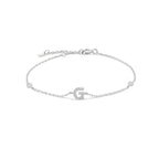 Bracelet avec initiale en strass argent g