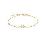 Bracelet avec initiale en strass or h