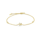Bracelet avec initiale en strass or k