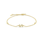 Bracelet avec initiale en strass or s
