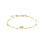 Bracelet avec initiale en strass or x