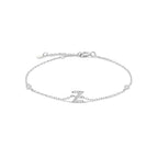 Bracelet avec initiale en strass argent z