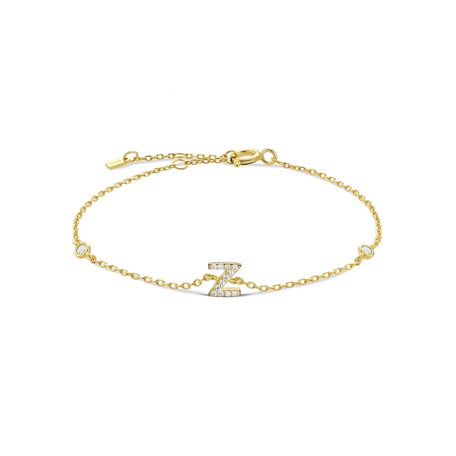 Bracelet avec initiale en strass or z