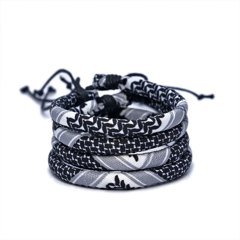 Armbånd med arabisk keffiye-mønster for menn eller kvinner svart