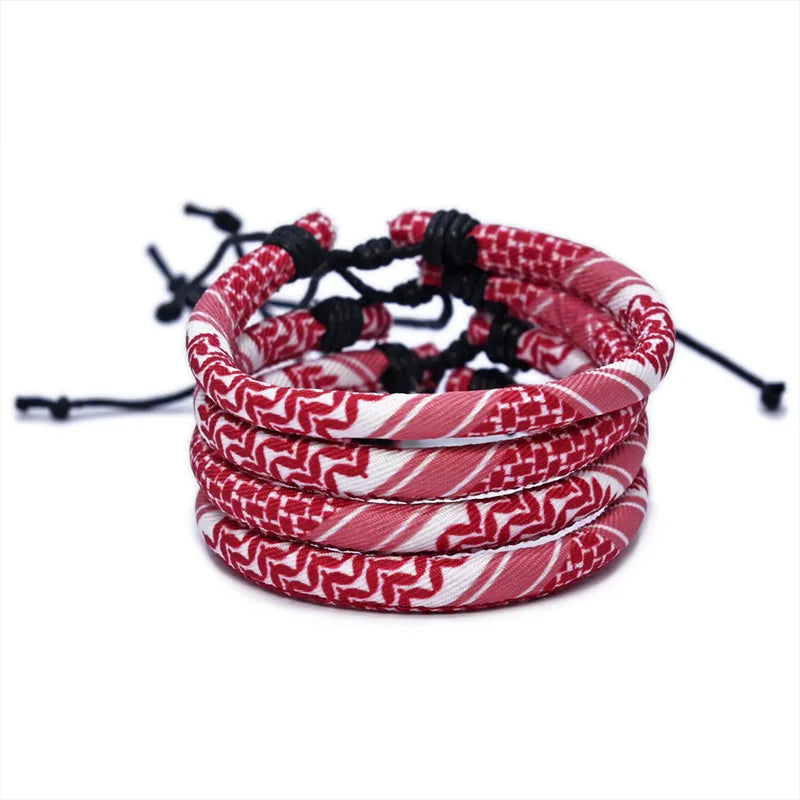 Armbånd med arabisk keffiye-mønster for menn eller kvinner rød