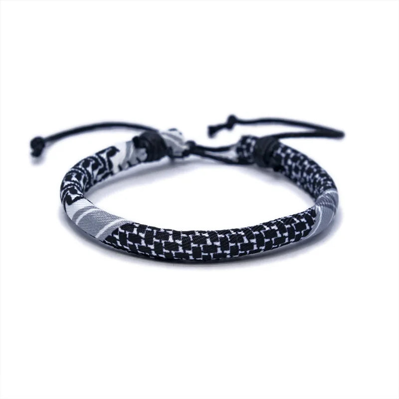 Armbånd med arabisk keffiye-mønster for menn eller kvinner svart