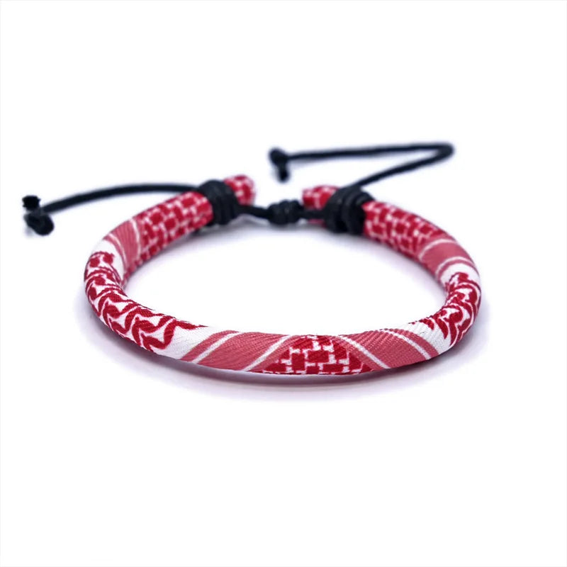 Armbånd med arabisk keffiye-mønster for menn eller kvinner rød