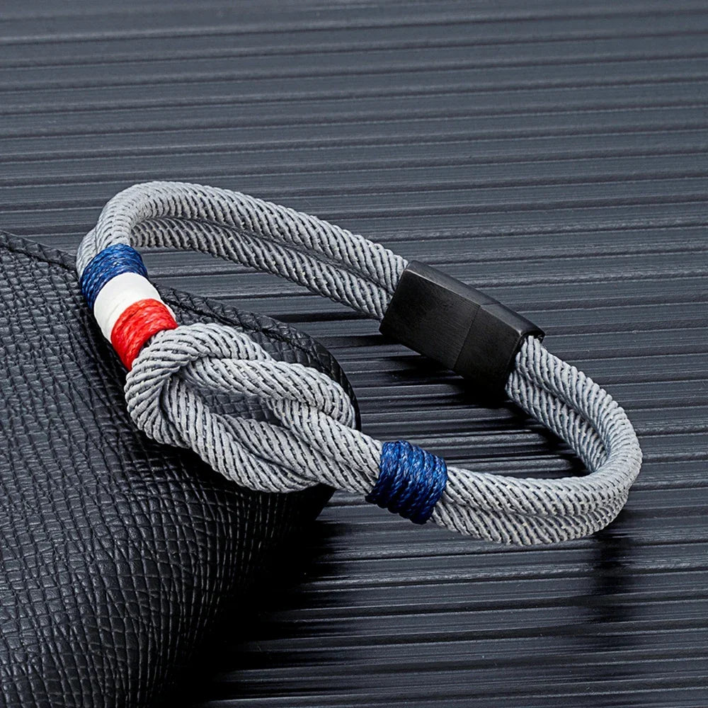 Armband med grå repknut