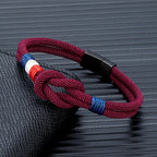 Armband med vinröd repknut