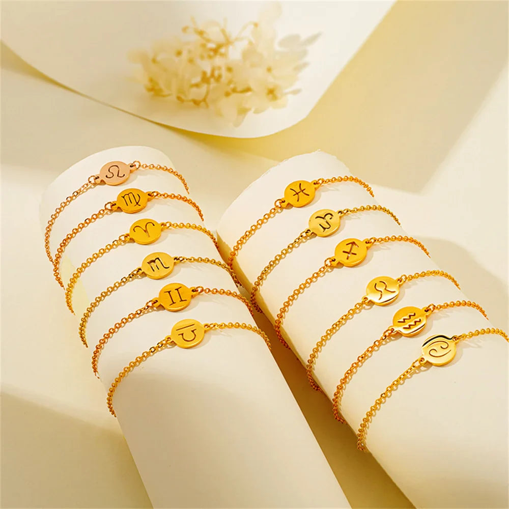 Bracelet avec Pendentif du Signe du Zodiaque Astrologique