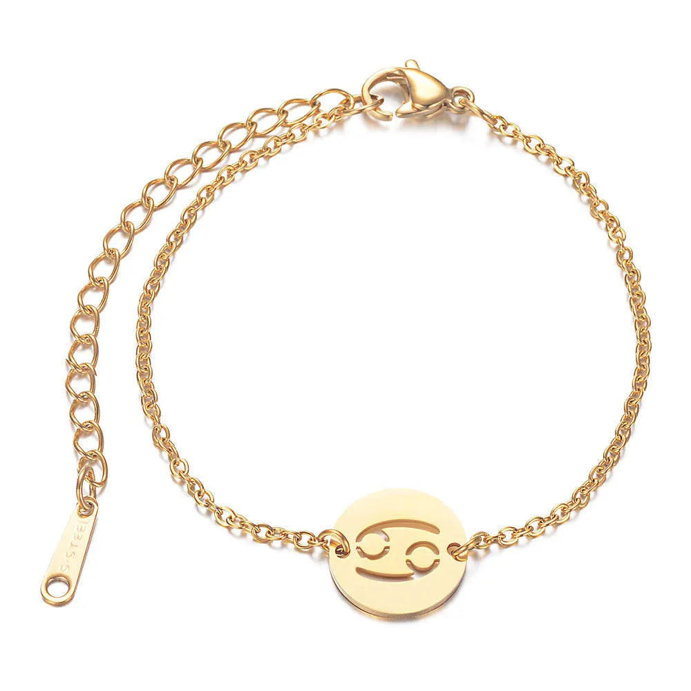 Bracelet avec Pendentif du Signe du Zodiaque Astrologique cancer
