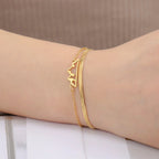 Armbånd med bjergvedhæng til kvinder i guld