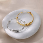 Armbånd med roterende perler mod stress til mænd eller kvinder sølv