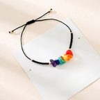 Armbånd med naturlige steiner 7 chakra svart