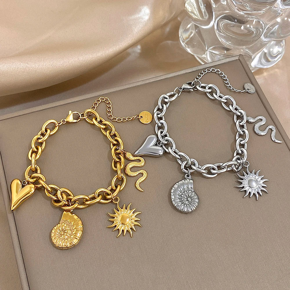 Bracelet avec Soleil et Coquillages pour Homme ou Femme 