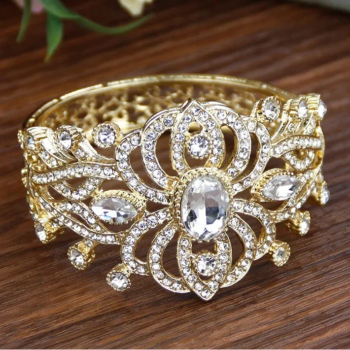 Armband med strass och stenar arabisk muslimsk bröllop vit