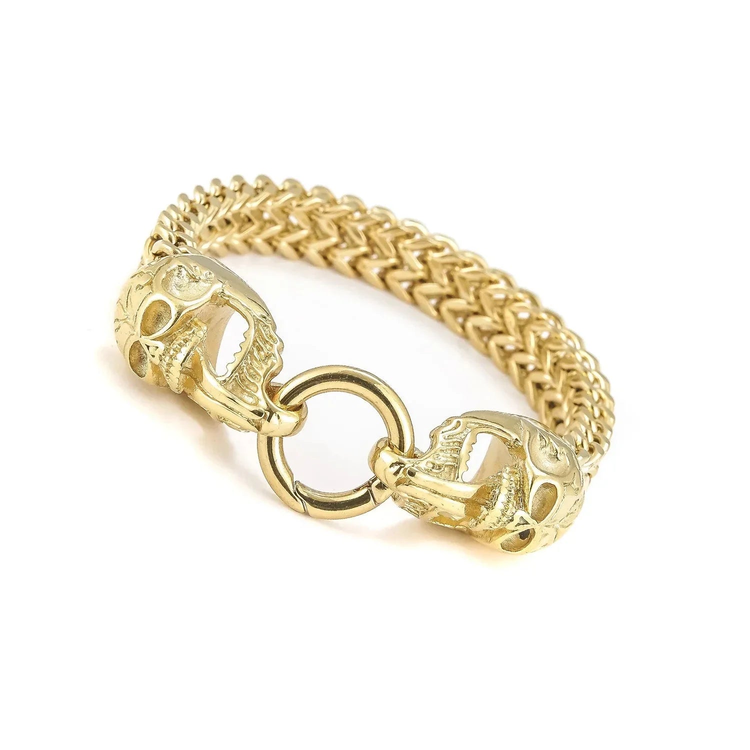 Armbånd med dødningehoveder til mænd guld