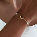 Armbånd med firkløver med 4 blade med guld zircon
